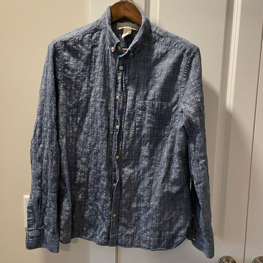 LIKE NEW L.O.G.G for H&M Sz L 100% Cotton Chambray